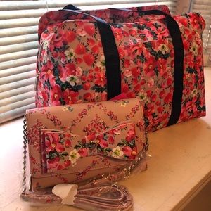Betsey Johnson Strawberry Mini Duffle and Floral Crossbody
